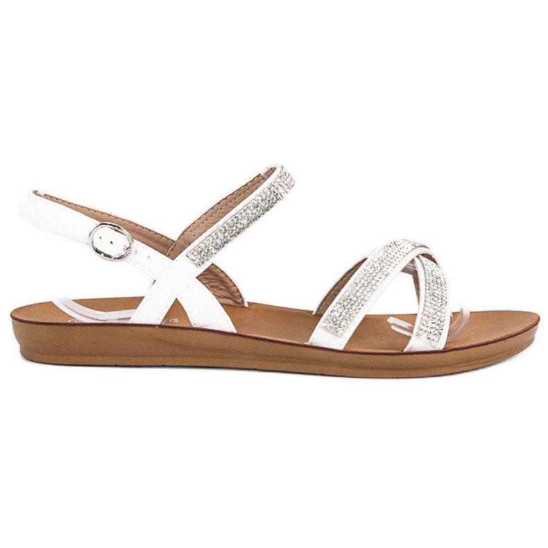 American Club Sandalias con adornos americanos blanco 2