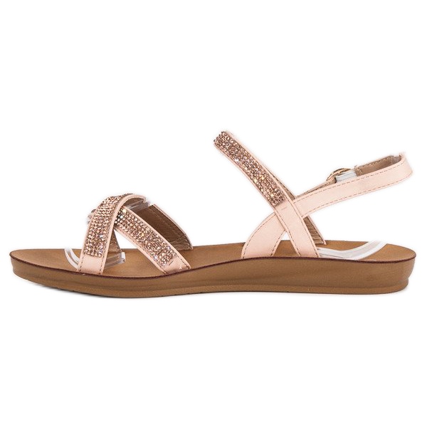 American Club Sandalias con adornos americanos rosa 1