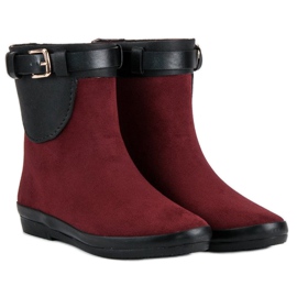 Kylie Botas de agua bajas para mujer rojo 3