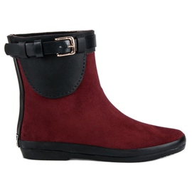 Kylie Botas de agua bajas para mujer rojo 4