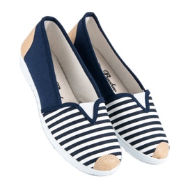 Slipons rayas azules blanco marrón azul marino 3