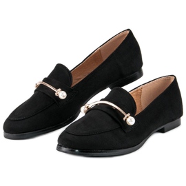 Zapatos brogue negros con perlas 2