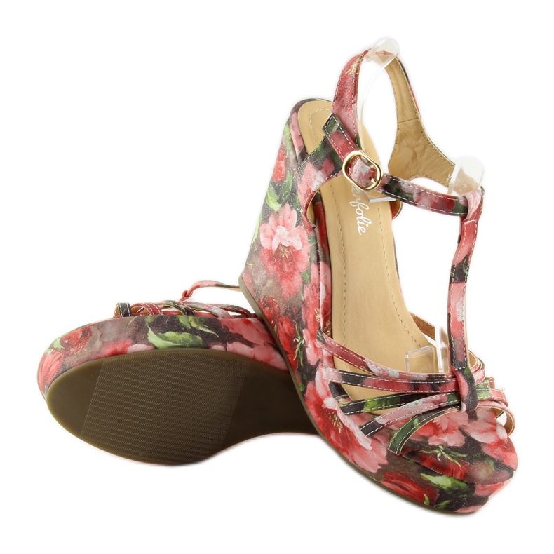 Sandalias cuña YX-17 rojo 2 Sandalias cuña YX-17 rojo 2