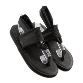 Sandalias algodón negro DD81P 1