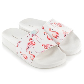 Vices Pantuflas de flamencos blanco 1