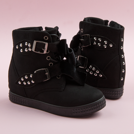 Zapatillas deportivas con lazos negro 5