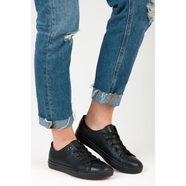 Kylie Zapatillas caladas en la unión negro 5