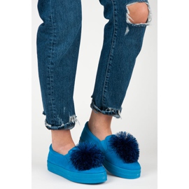 Vices Slipons de ante con borla azul 7