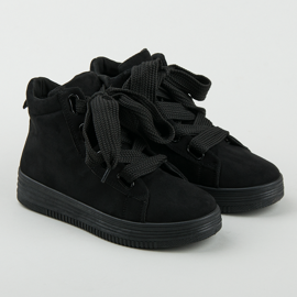 Zapatillas altas con cordones negro 7