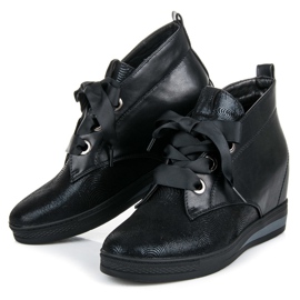 Vinceza Zapatillas negras con cinta negro 6