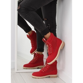 Balmanas calados, cremallera dorada, rojo R103 Rojo 1
