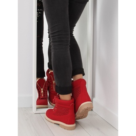 Balmanas calados, cremallera dorada, rojo R103 Rojo 10