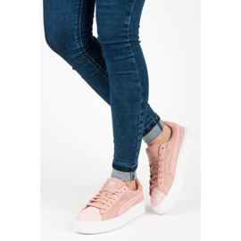 Puma Suede Plataforma Pebble WN`S rosado 4