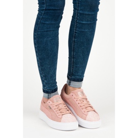 Puma Suede Plataforma Pebble WN`S rosado 5