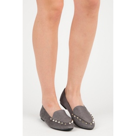 Zapatos sin cordones con tachuelas gris 4