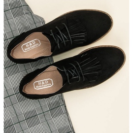 Zapatos boho de ante atados negro 9