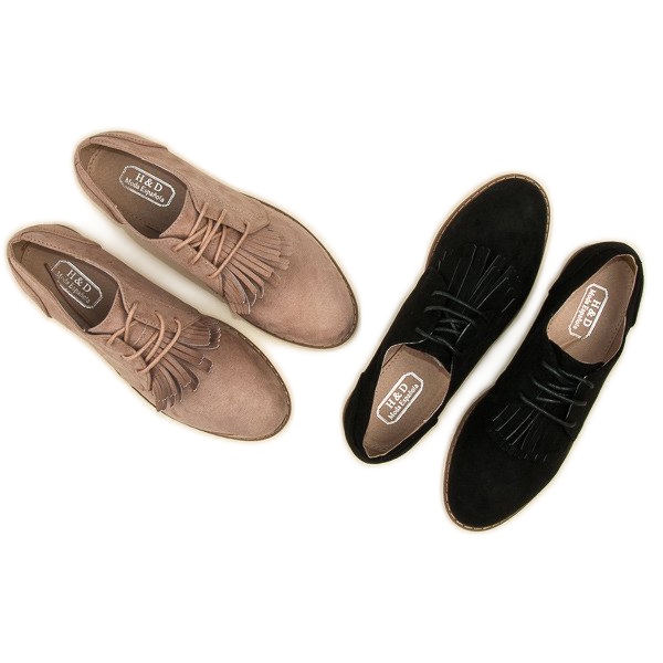 Zapatos boho de ante atados negro 1