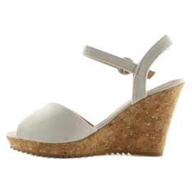 Sandalias grises con cuña de corcho 3811 3