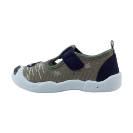 Deportivas infantiles American Club grises con velcro 105/2018 azul marino 2