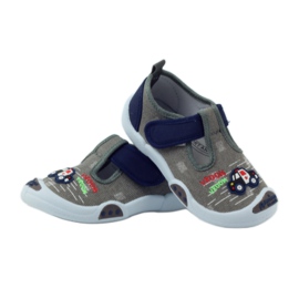 Deportivas infantiles American Club grises con velcro 105/2018 azul marino 3