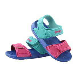 Sandalias de niño para agua American Club azul 6631 verde rosado 3