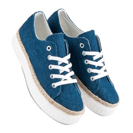 Kylie Creepers con cordones en la plataforma azul 4