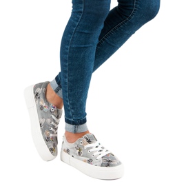 Kylie Zapatillas de terciopelo en la plataforma gris 5