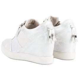Kylie zapatillas de cuña de moda blanco 3