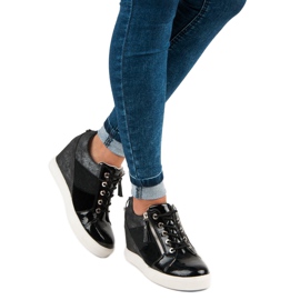 Kylie zapatillas de cuña de moda negro 3