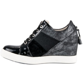 Kylie zapatillas de cuña de moda negro 4