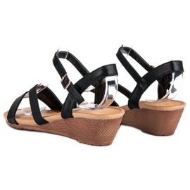 Bello Star Cómodas sandalias cuña negro 2