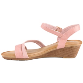Bello Star Cómodas sandalias cuña rosado 2