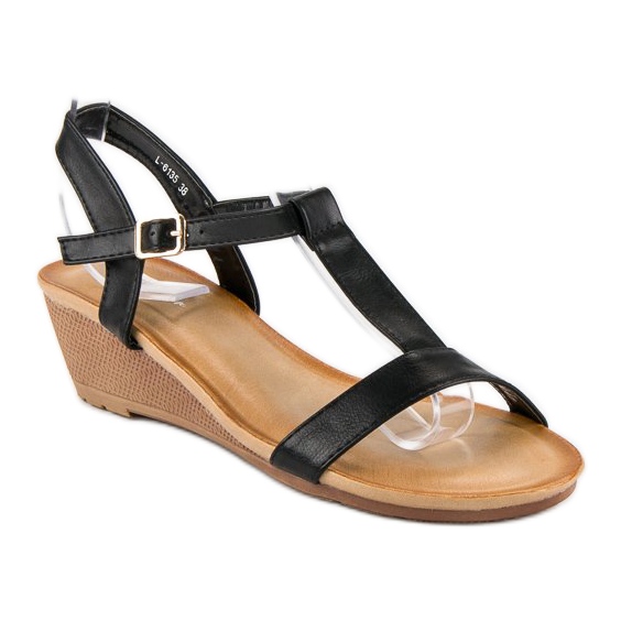 Bello Star Sandalias de verano para mujer negro 1