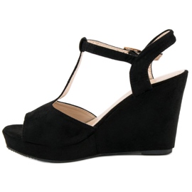 Bella Star Sandalias cuña ante negro 3