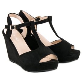 Bella Star Sandalias cuña ante negro 5