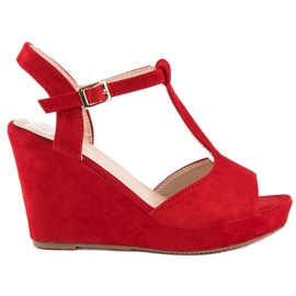 Bella Star Sandalias cuña ante rojo 6