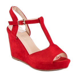 Bella Star Sandalias cuña ante rojo 7