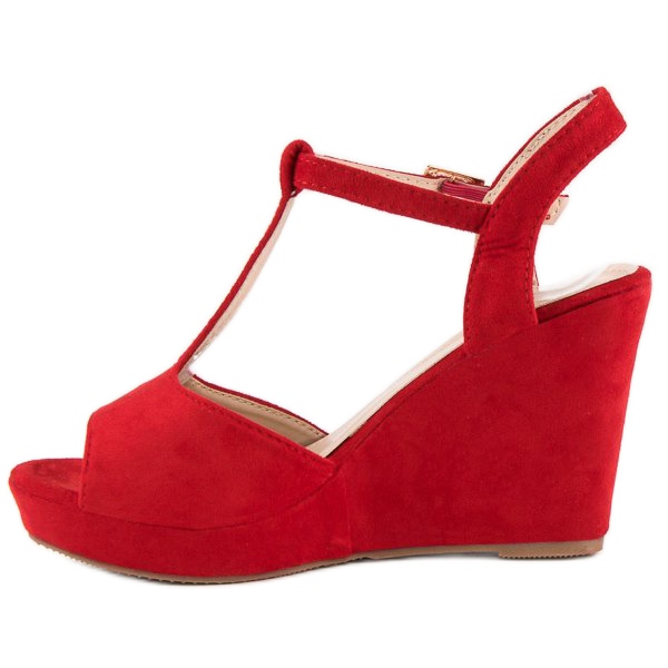 Bella Star Sandalias cuña ante rojo 1