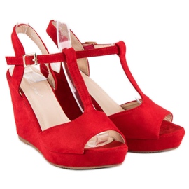 Bella Star Sandalias cuña ante rojo 3