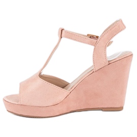 Bella Star Sandalias cuña ante rosado 2
