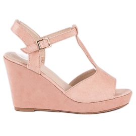 Bella Star Sandalias cuña ante rosado 4
