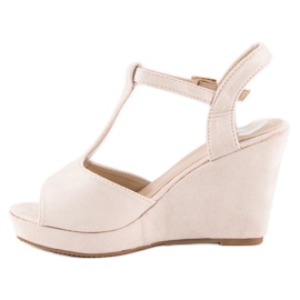 Bella Star Sandalias cuña ante beige 5