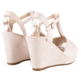 Bella Star Sandalias cuña ante beige 6