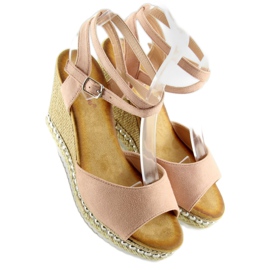 Sandalias con cuña beige LJ-5K41 nude 2