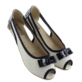 Bailarinas punta abierta blancas D314 BLANCO / MARINO 1 Bailarinas punta abierta blancas D314 BLANCO / MARINO 1