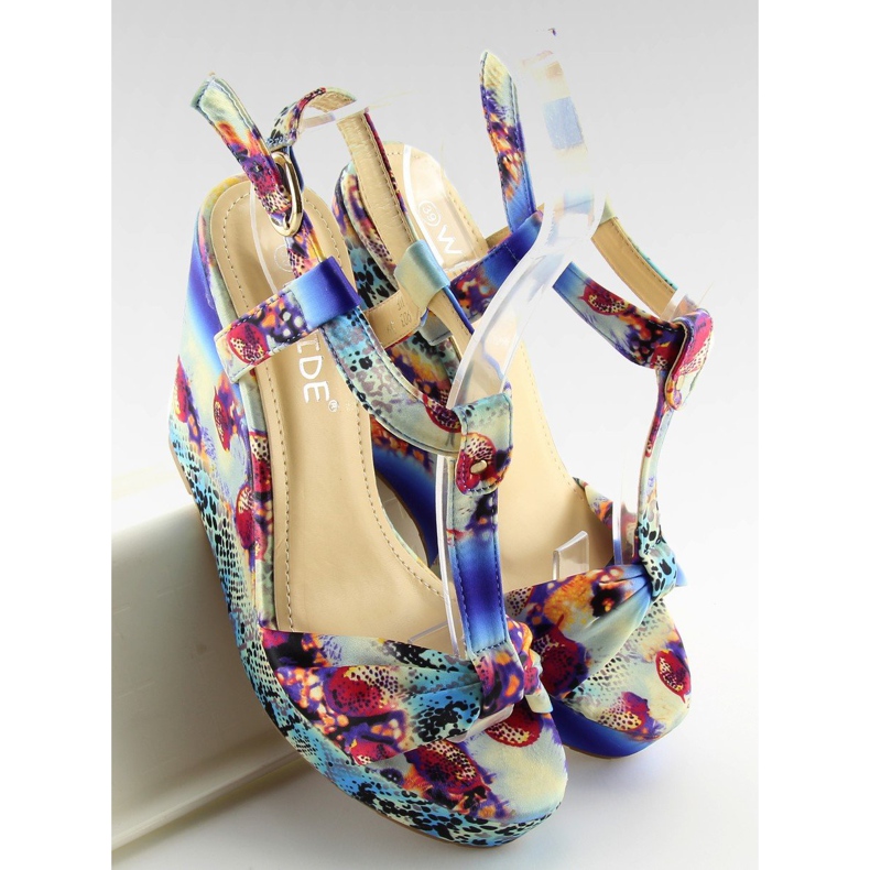 Sandalias cuña raso 903 azul 1