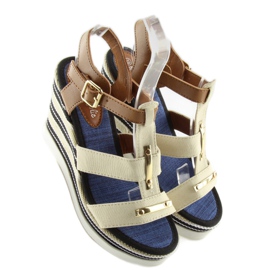 Sandalias cuña beige YQ05 Beige 3