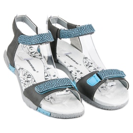 Hasby Sandalias planas velcros gris 2 Hasby Sandalias planas velcros gris 2