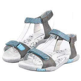 Hasby Sandalias planas velcros gris 1