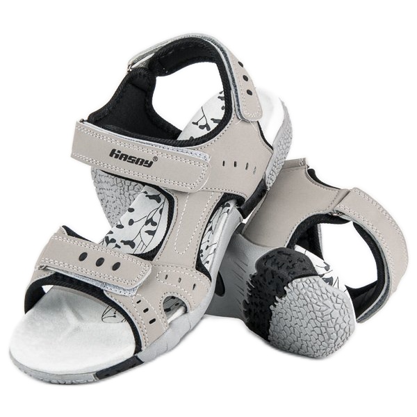 Hasby Sandalias deportivas planas gris 1